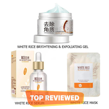 BIOAQUA Pack Of 3 (Rice Serum, Exfoliating Rice Gel Face Scrub & Face Sheet Mask)