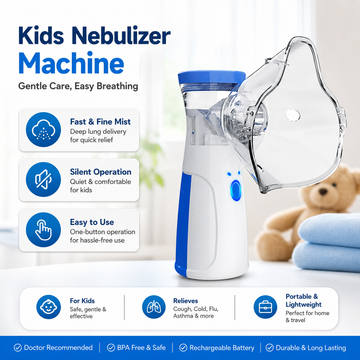 Portable Kids Nebulizer Machine | Silent Fast Mist Inhaler for Easy Breathing Relief