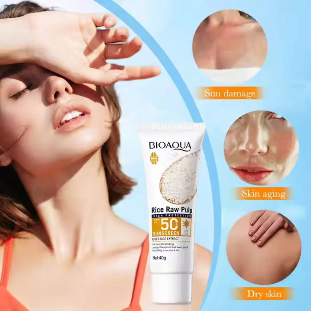 Bioaqua Rice Raw Pulp SPF 50 Sunscreen – 40g